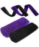 African Exfoliating Bath Sponge Set - Long Net Scrubber for Shower & Body - Black Purple - Daily Use or Stocking Stuffer - Buy Online on SooperMarket.com