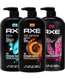 Shop Axe Men's Body Wash Variety Set - 3 Scents (Dark Temptation Apollo Excite) | 3-in-1 Body & Face Wash | 33.8 oz Pump Bottle - International Shipping Available - Buy Online on SooperMarket.com