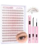 PHKERATA Brown Cluster Lashes Kit Brown Individual Eyelashes Wispy C Curl Brown Eyelash Clusters 156Pcs Natural Lashes Individual Cluster with Lash Glue Bond and Seal Lash Extension Kit 10-12MM Wispy Brown Kit - Buy Online on SooperMarket.com