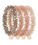 Olyee 4 pieces of scrunching crystal hair tie ladies hair tie with pearls elastic hair tie for women and girls ponytail hair jewelry hair tin gray and pink - Buy Online on SooperMarket.com