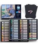 Ohuhu 72 Long Chalk Pastels Set - Soft Pastels for Artists - Includes 4 Fluorescent Colors and 6 Pastel Papers - Art Supplies for Drawing, Blending, Shading - Ideal for Adults, Kids, Beginners - Buy Online on SooperMarket.com