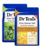 Dr Teal's Epsom Salt Bath Combo Pack (6 lbs Total) Relax & Relief with Eucalyptus & Spearmint and Glow & Radiance with Vitamin C & Citrus - Buy Online on SooperMarket.com