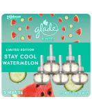Glade PlugIns Refills Air Freshener, Scented and Essential Oils for Home and Bathroom, Stay Cool Watermelon, 3.35 Fl Oz, 5 Count - Buy Online on SooperMarket.com