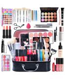 Pure Vie Holiday Gift Makeup Set - All-in-One Cosmetic Starter Bundle with Eyeshadow Palette, Lipstick, Concealer, Blush, Mascara, Foundation, and Face Powder - Complete Makeup Kit for Women (kit014) - Buy Online on SooperMarket.com