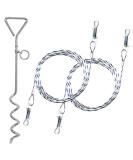 2 X 1.5m Dog Chains for Outside Tie Out Cable for Dogs REFLECTIVE Steel Spiral Heavy Duty Ground Spike Stake (40cm) Dog Tether Dog Camping Accessories Dog Stake (Cable & Stake 2 X 1.5m (Any Colour)) - Buy Online on SooperMarket.com