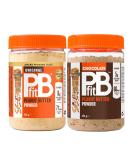 PBfit Peanut Butter Powder - Original & Chocolate - 87% Less Fat Gluten Free All Natural Nut Butter Spread - Powdered Peanut Butter from Real Roasted Peanuts - 425g (Pack of 2) - Buy Online on SooperMarket.com