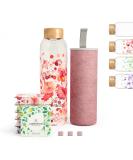 Waterdrop Starter Set Glass | 600ml Glass Bottle + 18 Sugar-Free Microdrinks in 6 Fruity Varieties | Tasting Package for Refreshing Beverages - Buy Online on SooperMarket.com