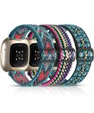 Maledan Compatible with Fitbit Sense and Versa 3 Bands Women Men - Adjustable Stretchy Nylon Solo Loop Braided Sport Elastics Strap for Fitbit Sense & Versa 3 Smartwatch Arrow/ Colorful/ Boho Flower - Buy Online on SooperMarket.com