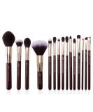 Jessup 15 Pcs Professional Makeup Brush Set - Synthetic Hair & Wooden Handle for Face Eye Foundation Powder & Eyeliner - International Shipping Available - Buy Online on SooperMarket.com