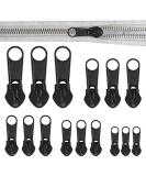 15-Part Zipper Repair Set - Universal Metal Zipper Pulls & Slides for Easy Textile & Luggage Fixes - Black - Buy Online on SooperMarket.com