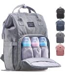 KiddyCare Diaper Bag Backpack with Adjustable Shoulder Straps - Spacious and Stylish Baby Diaper Bag for Boys and Girls in Grey - Buy Online on SooperMarket.com