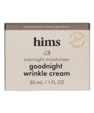 hims goodnight wrinkle cream for men - fine lines, puffiness, dark eye circles - caffeine, hyaluronic acid, night cream, almond scent - vegan, cruelty-free, no parabens - (1oz) - Buy Online on SooperMarket.com