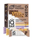 IQBAR Brain and Body Keto Protein Bars - Chocolate Lovers Variety Keto Bars - 12-Count Energy Bars - Low Carb Protein Bars - High Fiber Vegan Bars and Low Sugar Meal Replacement Bars - Vegan Snacks - Buy Online on SooperMarket.com