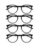 Opulize MET Reading Glasses - 4 Pack Slim Round Frame Spring Hinges Scratch-Resistant Black Unisex +3.50 Diopters - Buy Online on SooperMarket.com