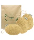 Organic Loofah Exfoliating Sponge (3 Pack) - Natural Body Scrubber - Biodegradable Bath Luffa Sponges - Buy Online on SooperMarket.com