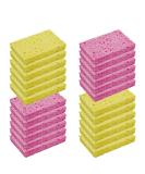 CELOX Large Eco-Friendly Cellulose Kitchen Sponges - 24 Pack Super Absorbent Cleaning Sponges for Dishes - DIY Kids Sponges in Pink-yellow (4.5 x 2.8 x 0.6) - Buy Online on SooperMarket.com