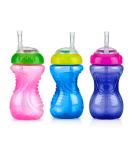 Nuby No Spill FlexStraw Cups 12+ Months Girl 3 Pack 10 oz (300 ml) Each - Buy Online on SooperMarket.com