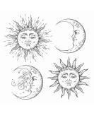 Dopetattoo Stars Temporary Tattoos - Boho Flash Design Sun Moon Antique Style - 6 Sheets for Women & Men - Buy Online on SooperMarket.com