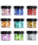 9 Colors Body Glitter Set - Holographic Cosmetic Festival Makeup for Nail, Hair, Eye, and Face - 190g Chunky Powder - 9 Bottle Variety Pack - Buy Online on SooperMarket.com