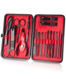 OWill Manicure Set  18pcs Nail Clippers Pedicure Kit Nail Care Kit Manicure Professional Tools Gift for Men Women Friends and Parents (Black & Red) Black and Red - Buy Online on SooperMarket.com