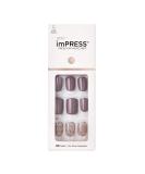 KISS imPRESS Press-On Manicure, Nail Kit, PureFit Technology, Short Press-On Nails, Square, Flawless, Includes Prep Pad, Mini File, Cuticle Stick, and 30 Fake Nails Square, Flawless 33 Piece Set - Buy Online on SooperMarket.com