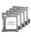 Nature Fresh Premium Bamboo Charcoal Air Purifying Bag - Kid and Pet Friendly Odor Eliminator - 4 Pack 200g Grey w/White Label - Activated Charcoal by Pink Rhino Labs - Buy Online on SooperMarket.com