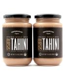 Organic Whole Sesame Tahini Paste - Unhulled & Stone-Ground - Silky Smooth Texture in Hummus, Dips, Dressings - Unsalted, Nut-Free, Kosher, Paleo, Keto 11.6 oz Glass Jar (2-Pack) Pepperwood Organics - Buy Online on SooperMarket.com