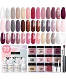 AZUREBEAUTY 29 Pcs Dip Powder Nail Kit | Fall Winter 20 Colors | Professional Dipping Powder System with Top/Base Coat | French Nail Art Manicure Set - Buy Online on SooperMarket.com