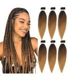 Xusuperb 20 Ombre Pre-Stretched Braiding Hair - Soft Yaki Kanekalon Extensions (T1B/30/27#) - 6 Packs for Easy Braids - International Shipping Available - Buy Online on SooperMarket.com