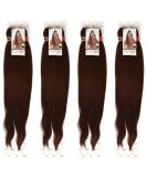 x-pression 4 PACK LAGOS BRAID Pre-Pulled Hair Extension 46'' Inch 2 IN A Pack (Colour 33 Dark Brown) auburn brown 46" - Buy Online on SooperMarket.com