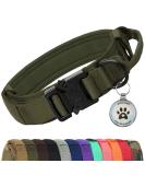 Joyal Tactical Dog Collar | Medium-Sized Dog Collar with Handle & QR Code | Army Green - Buy Online on SooperMarket.com