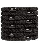 AXEN 8PCS Elastic Hair Ties for Women & Girls | Soft Cotton Ponytail Holders for Thick & Curly Hair | All Black Pack - Perfect for International Shipping - Buy Online on SooperMarket.com