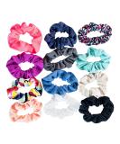 Scunci Original Scrunchies - Mixed Textures & Colors (12-Pieces) - White, Black, Coral, Mint, Blue, Grey & More - Buy Online on SooperMarket.com
