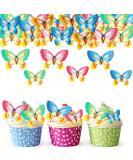 Alegre Edible Butterflies - 40 Colorful Cake & Cupcake Toppers for Weddings & Birthdays | International Shipping - Buy Online on SooperMarket.com