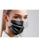 Buy Type IIR Black Medical Face Masks | Surgical Masks | 50 pcs | BFE 98% | EN14683:2019 | CE Certified - Fast International Shipping - Buy Online on SooperMarket.com