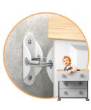 Furniture Anchors (10 Pack) for Baby Proofing, Furniture Straps Anti Tip Furniture Anchor Securing 400 lbs/Keep Baby Pet Safety from Falling Furniture, Metal White Earthquake Straps - Buy Online on SooperMarket.com