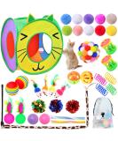 SUPJADE Cat Kitten Toys Interactive-Feather-Toys- 37Pcs Kitten Mice Toys Sets for Indoor Cats Kitten Tunnel Mice Mouse Wand Springs Teaser Toys Kitty (1#) - Buy Online on SooperMarket.com