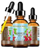 Pure Rosehip Oil 4 Fl. oz - Natural Anti-Aging Moisturizer for Face Body Hair & Nails | Botanical Beauty - Buy Online on SooperMarket.com