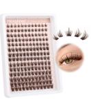 Brown Lash Clusters 168 Pcs Natural Looking 8-16MM Eyelash Individuals C Curl Wispy Brown Lash Extensions Fluffy DIY False Eyelashes at Home by Mavphnee - Buy Online on SooperMarket.com