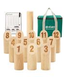 OLSA Wooden Throwing Game Set | Numbered Block Tossing Game with Scoreboard & Carry Bag | Outdoor Backyard Lawn Game for Kids and Adults - Buy Online on SooperMarket.com