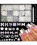 RODAKY 1000PCS Nail Charms - 3D Bows Hearts & Butterflies | Assorted Nail Art Decorations & Flatback Pearl Beads for DIY Manicure - Buy Online on SooperMarket.com