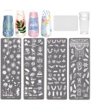 Feather Nail Art Stamping Kit - 4 Templates, Stamper, Scraper, Dreamcatcher Plates for DIY Manicure - Style 1 - Buy Online on SooperMarket.com
