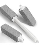 MARYTON Pumice Stone Toilet Bowl Cleaner with Extra Long Handle Replaceable Design 1 Cleaning Handle 3 Cleaning Stones Refills Also Cleaning Limescale Deposits Mildew & Grills Tiles Grout & Pools - Buy Online on SooperMarket.com
