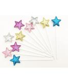 AILEXI Handmade 10 Matt Glitter Cake Toppers - Multicolored Star Decorations for Cakes Cupcakes & Ice Cream - Buy Online on SooperMarket.com