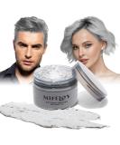 Temporary Silver Gray Hair Spray Color Wax 4.23 oz  Instant Natural Hairstyle Cream Dye  Disposable Coloring Mud for Men Women Youth  Grey Styling Pomades  Party Cosplay DIY Halloween - Buy Online on SooperMarket.com