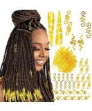 130 Pieces Locs Hair Jewelry for Women Goddess Dreadlocks Accessories kit Faux Locs Beads Braids Hair Cuffs Decoration charms (Gold) - Buy Online on SooperMarket.com