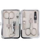 Buy Three Swords Genova 6-Piece Manicure Set | Premium Nail Care Kit in White Synthetic Leather Case | Scissors Clippers Tweezers & Glass Files - Buy Online on SooperMarket.com