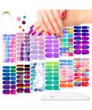 JERCLITY 12 Sheets Aurora Gradient Color Nail Polish Strips with Nail File Self-Adhesive Graffiti Cloud Rainbow Nail Stickers Full Nail Wraps for Women Kids Nail Strips Manicure Kit for DIY Nail Art 12 Sheets-01 - Buy Online on SooperMarket.com