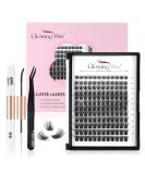 Glowing Win DIY Cluster Lashes Set - 144PCs Individual Eyelash Extensions with Bond Sea & Tweezers | 8-16mm Natural Fake Lashes - Buy Online on SooperMarket.com