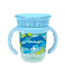 Nuby 360 Edge 2 Stage Rim Cup 8oz Dolphins Aqua - Removable Handles, Hygienic Cover | 12M+ | 240ml (80818) - Buy Online on SooperMarket.com